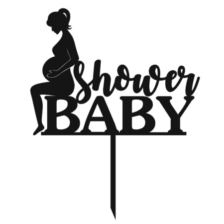 Baby Shower topper z kobietą w ciąży