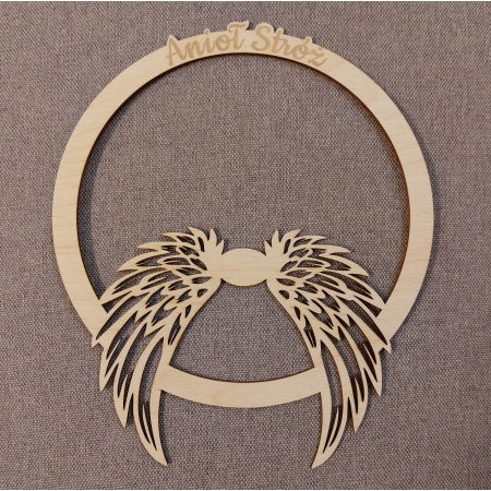 Drewniane skrzydełka aniołka w obręczy 20cm