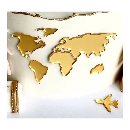 Mapa Świata Kontynenty dekor